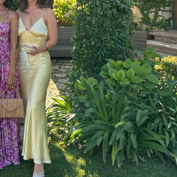 Capri Diamonte Slip Dress in Canary Yellow - Picture 3 of 3